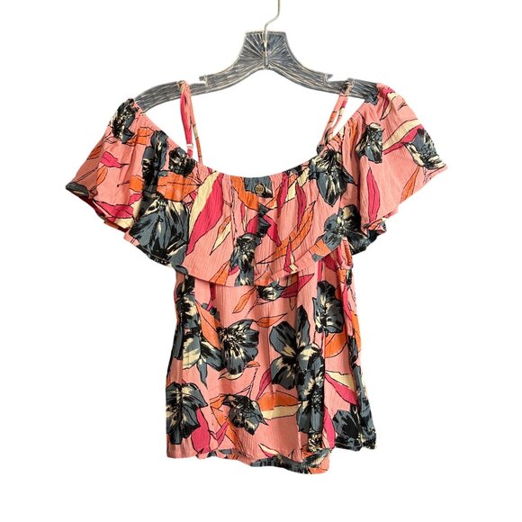Billabong Off Shoulder Floral Blouse M - Picture 5 of 7